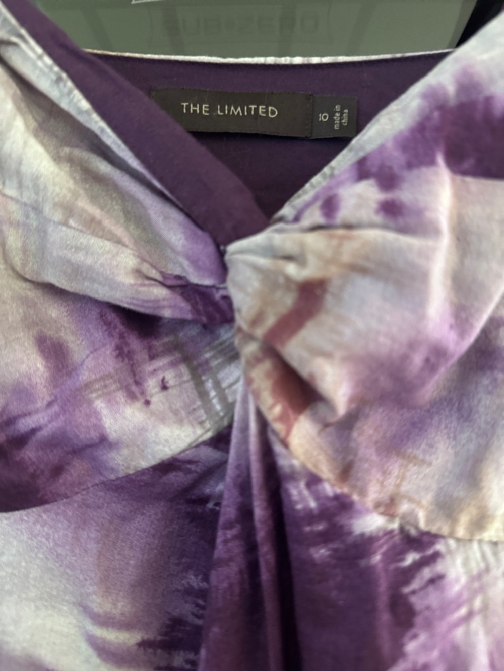 The Limited Purple Abstract Print Maxi Dress Size 10 Flowy Tie Front - Picture 4 of 5